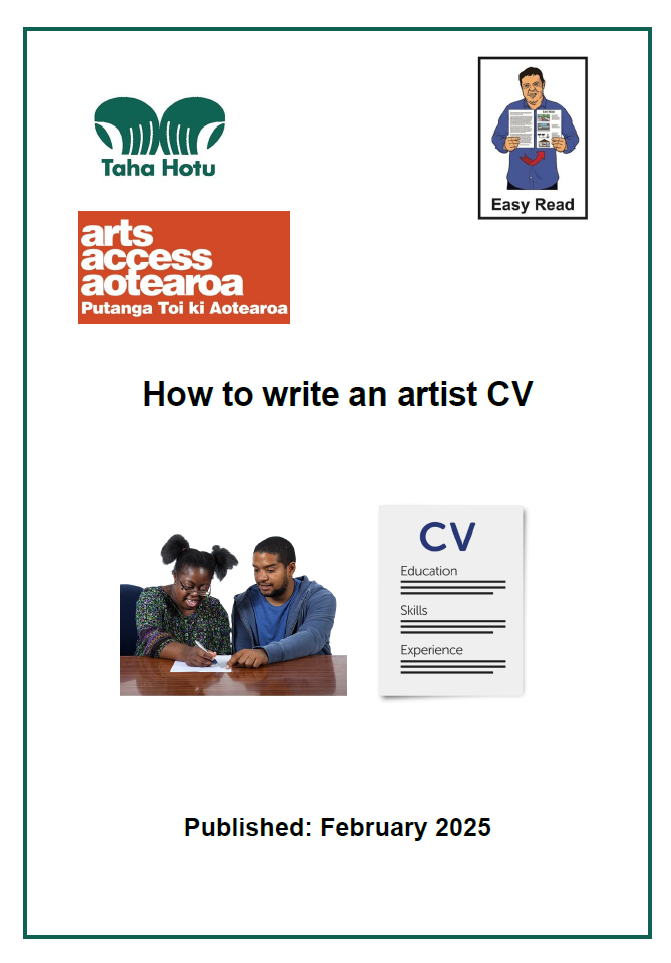 Cover of Easy Read document Artist CV